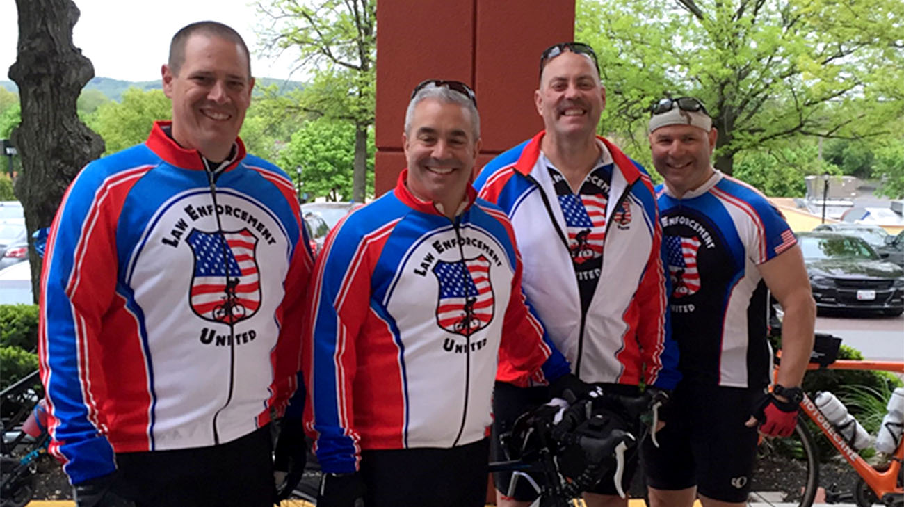 Jim (far right) with his fellow riders. (Courtesy: Jim Mariano)