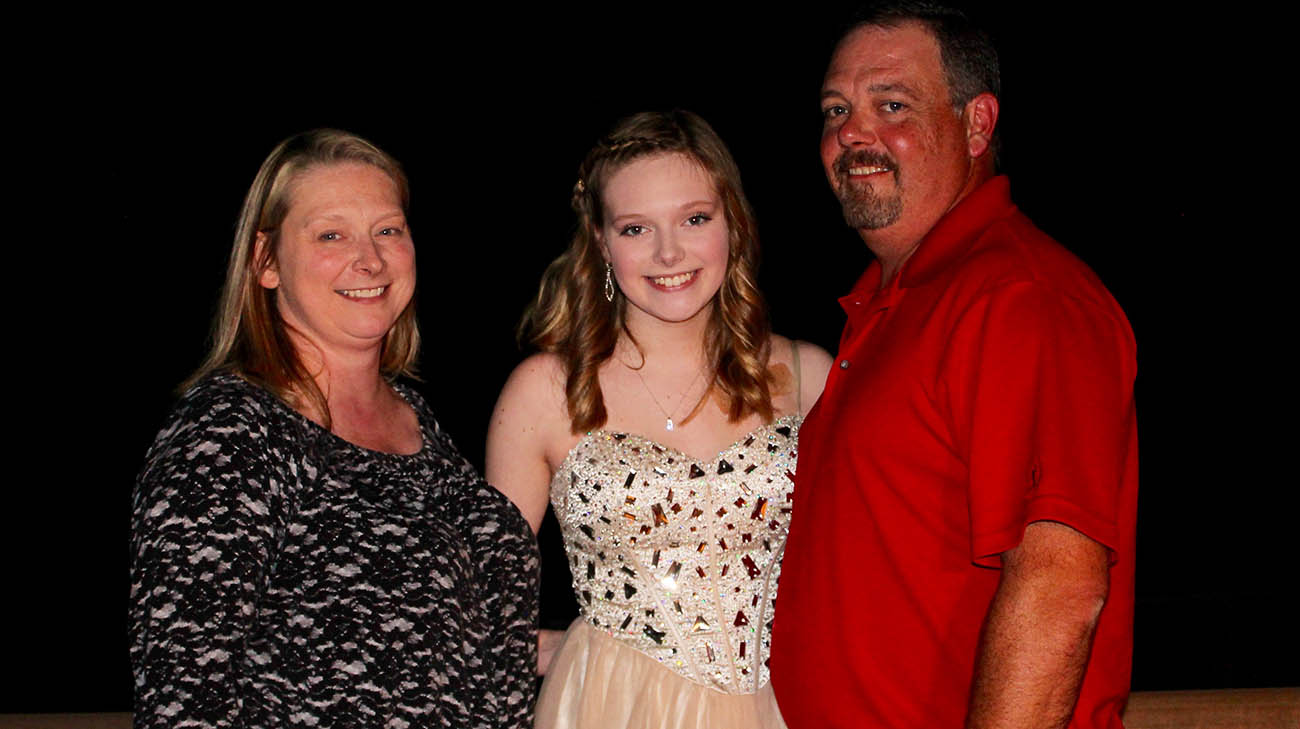Denise, Brad and Ashton, on the day of Ashton's homecoming, shortly after she underwent sudden cardiac arrest.