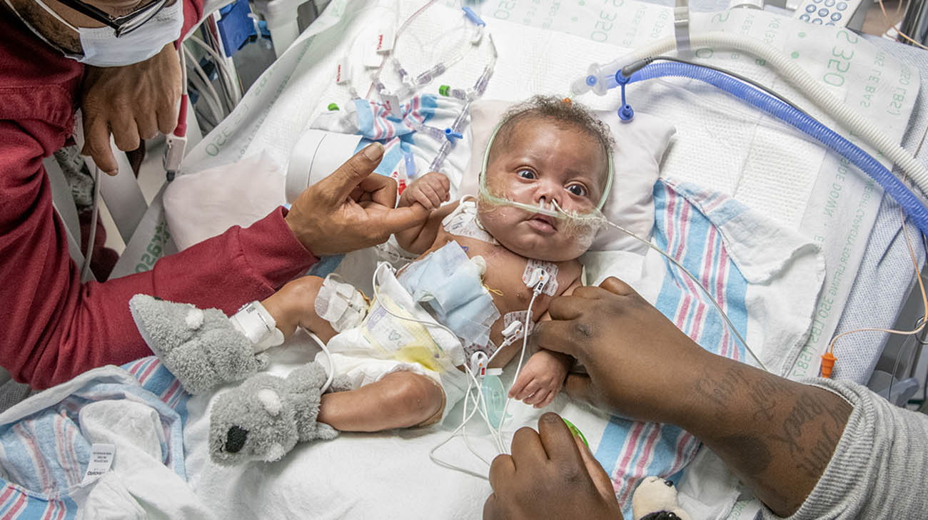 DJ with his parents at Cleveland Clinic Children's. 