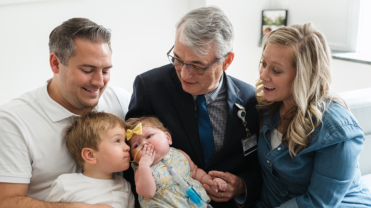 Emma with her parents, brother and Dr. Boyle. 