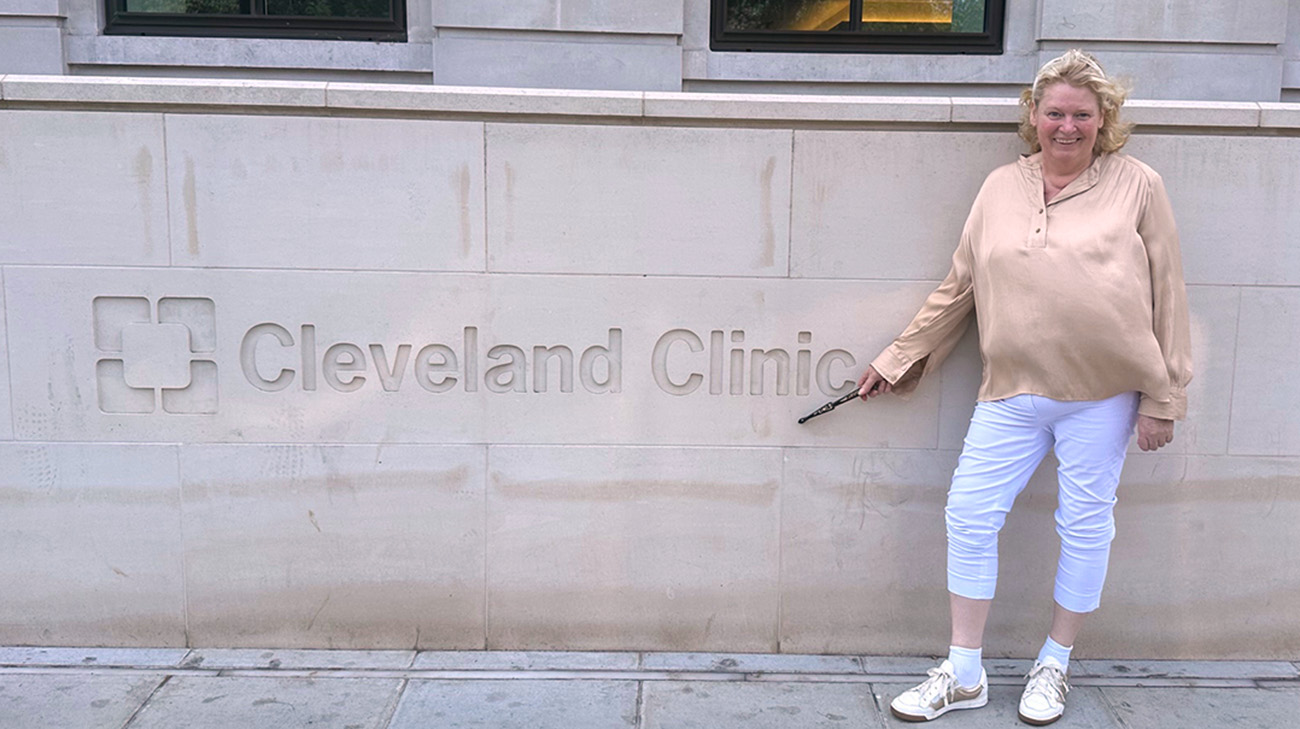 Mary outside Cleveland Clinic London. 