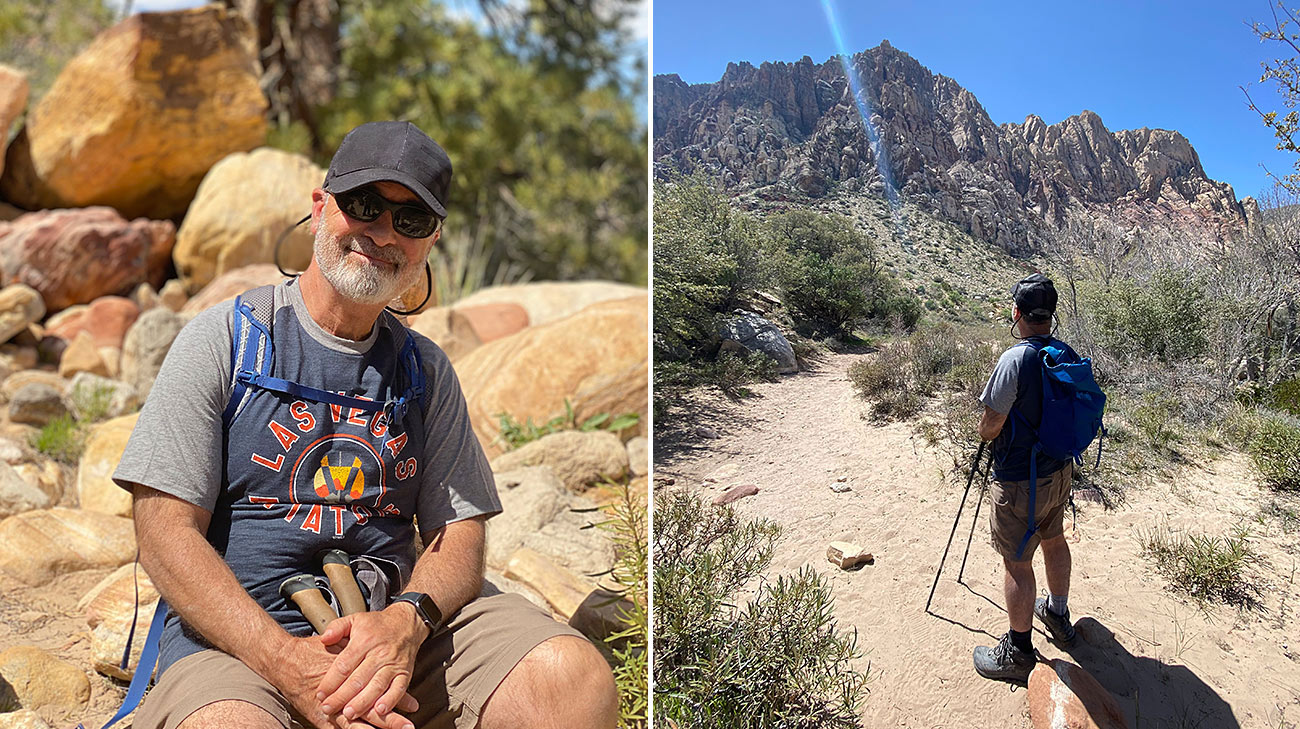 Raul Hernandez hiking in the Southwest
