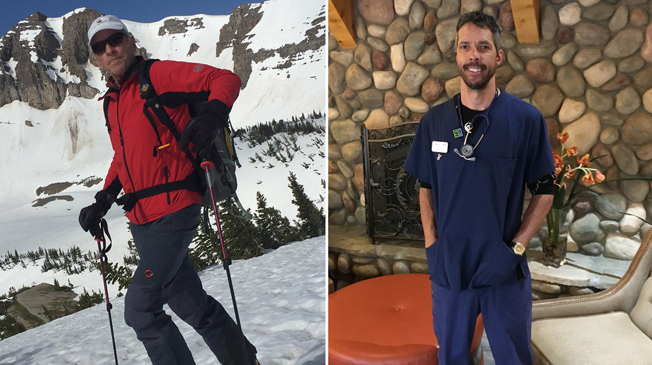 David (left) and Mark (right) live in Jackson, Wyoming. They didn’t know each other prior to Mark hearing about David needing a living donor liver transplant.