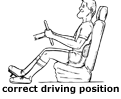 Use a back support (lumbar roll) at the curve of your back while driving.