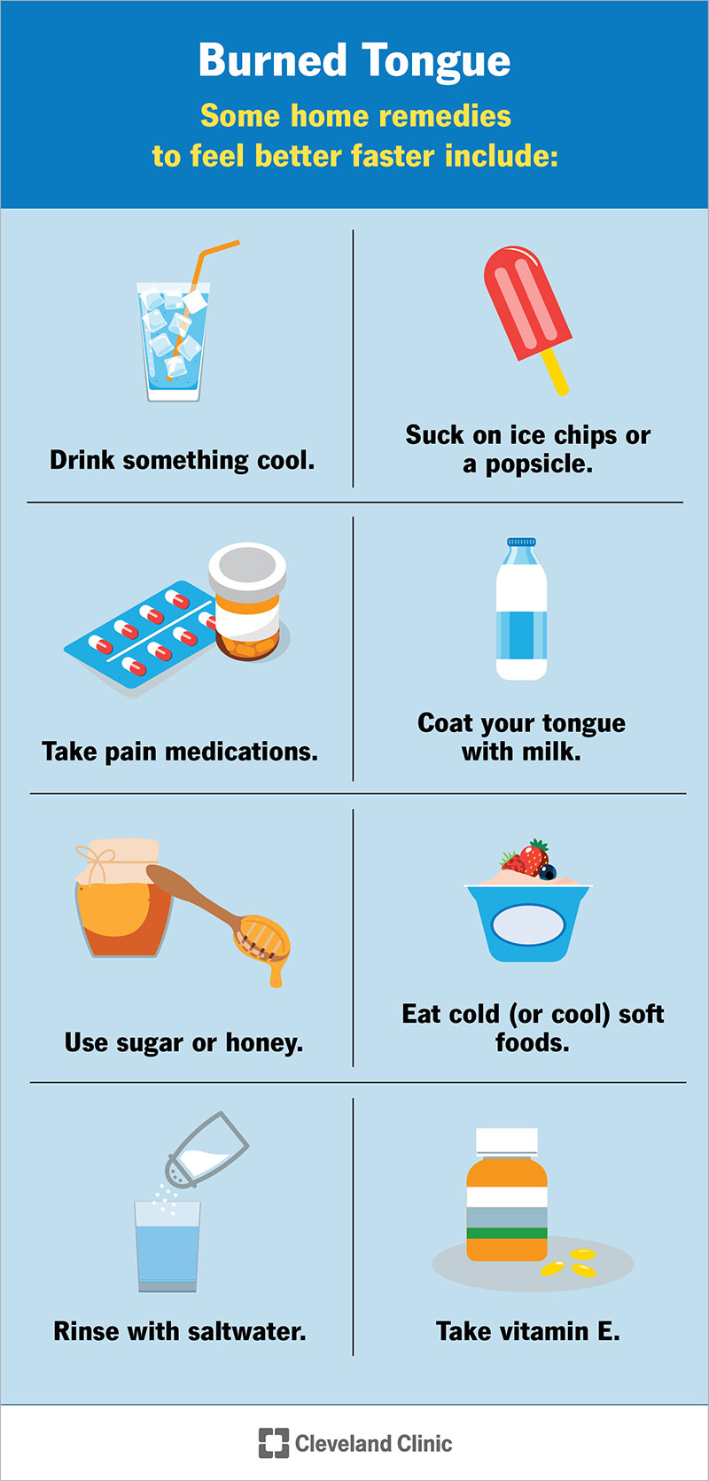 Home remedies that can relieve the pain associated with a burned tongue