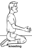 Kneel when you have to go down as far as a squat but need to stay that way for awhile.