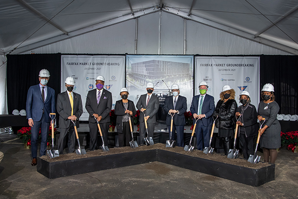 Community members at the Fairfax Market Groundbreaking