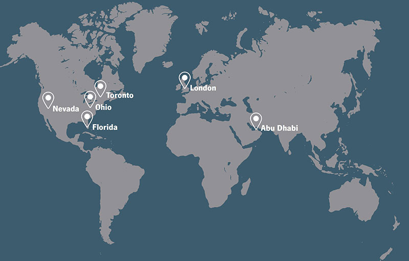 A map showing Cleveland Clinic locations around the world.