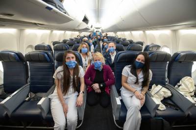 Caregivers on a plane