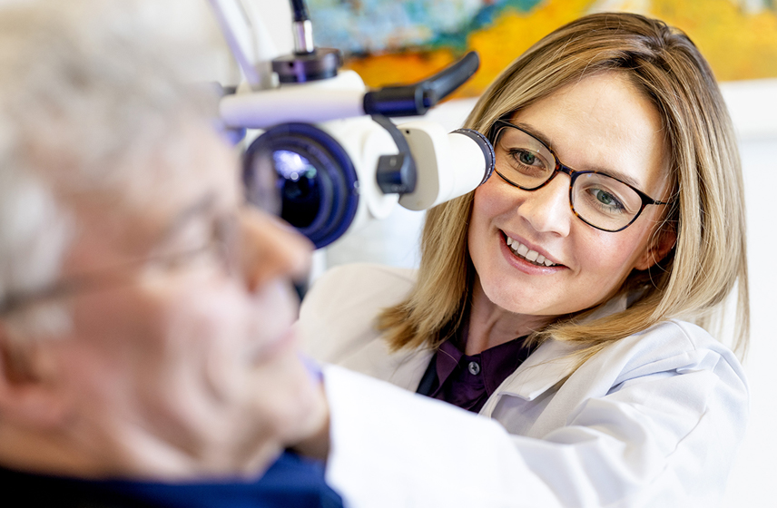 Patient gets an examination from the Cleveland Clinic physician.