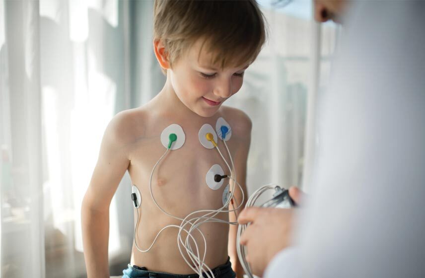 EKG nodes on a child