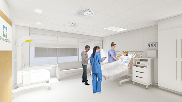 Rendering of new renovated maternity unit at Indian River Hospital