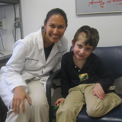Daniel with Violette Recinos, MD, in 2012 | Cleveland Clinic