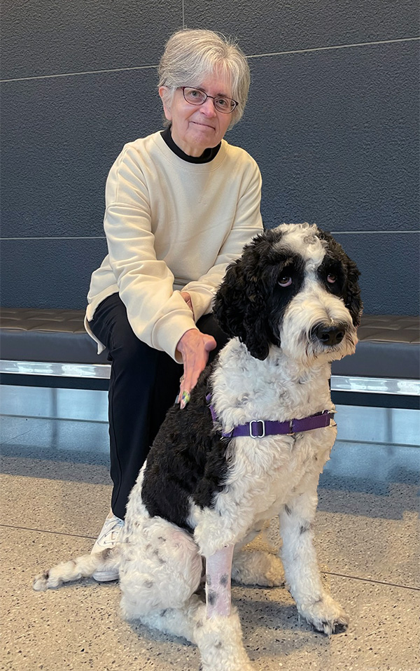 Evelyn LaFon with Maggie the 'doodle