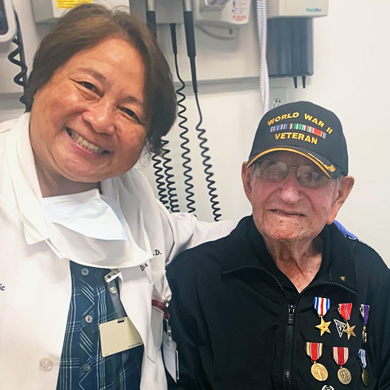 Alvin Gregory "Greg" Ross with his longtime physician, Diana Galindo, MD.