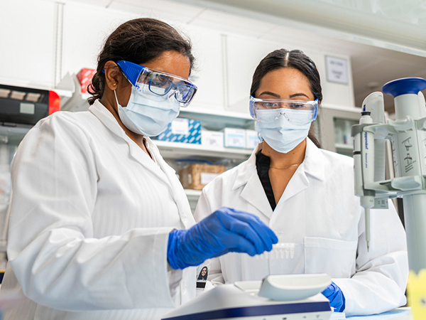 Researchers in a lab