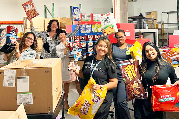 Florida caregivers with donated breakfast cereals