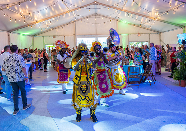 A Caribbean-inspired Junkanoo performance welcomed guests to the 20th annual Goombay Bash.