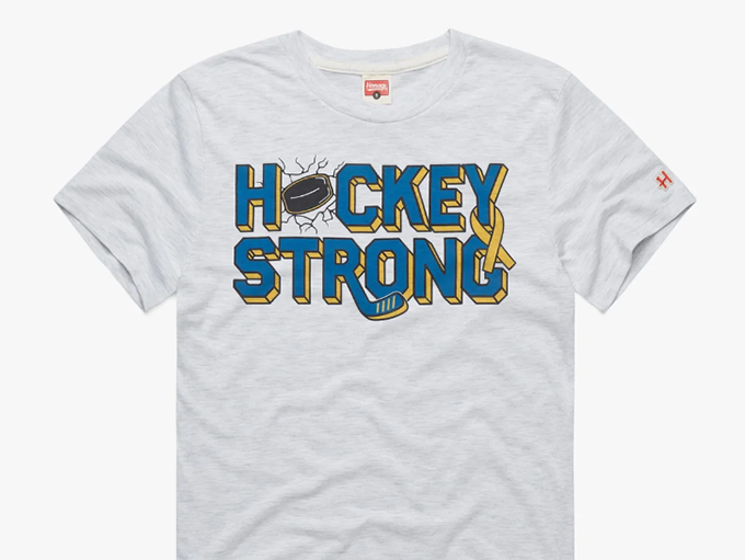 Photo of Homage t shirt that reads hockey strong