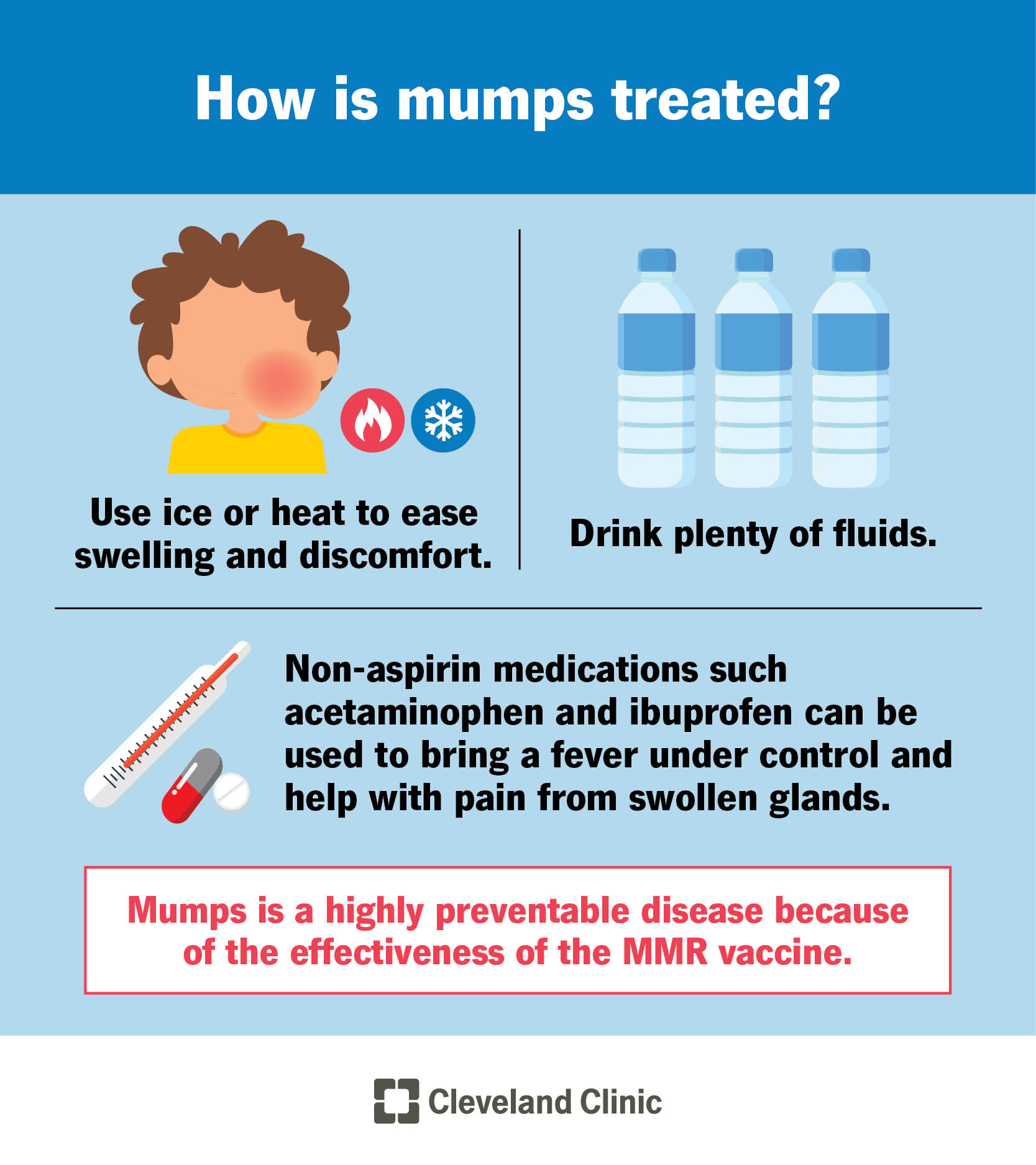 The treatment for mumps focuses on relieving your child’s symptoms to make them as comfortable as possible.