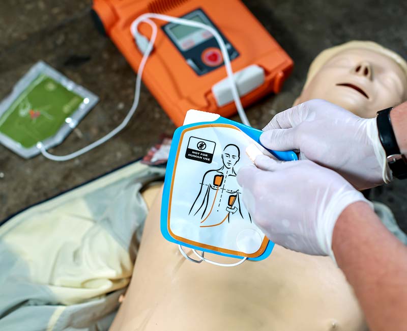 Defibrillator used during a demonstration.