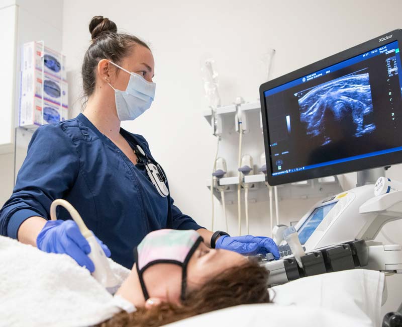 An ultrasound is an imaging test that uses sound waves to create real-time pictures or video of soft tissues inside your body.