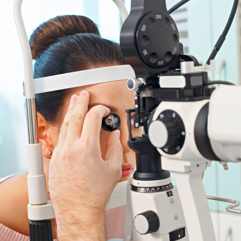 Gonioscopy involves using a special lens with mirrors in it that lets your provider see deeper structures inside your eye