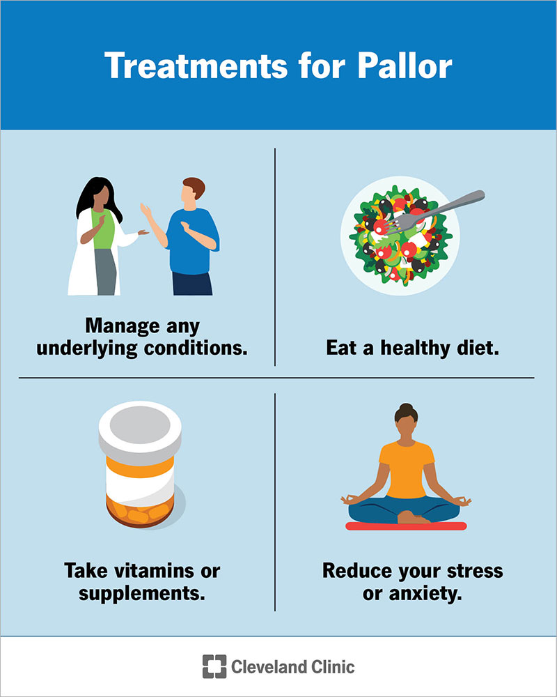 There are four ways to treat pallor, both at home and under your healthcare provider’s direction.