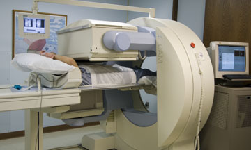 Images are taken of your heart and blood flow during a pharmacological nuclear stress test.