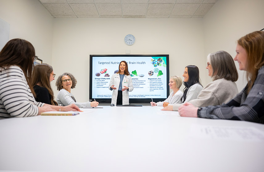 Doctor talking in meeting room