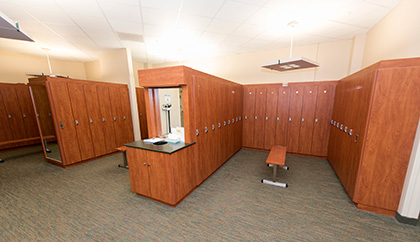 Empty locker room at Akron General