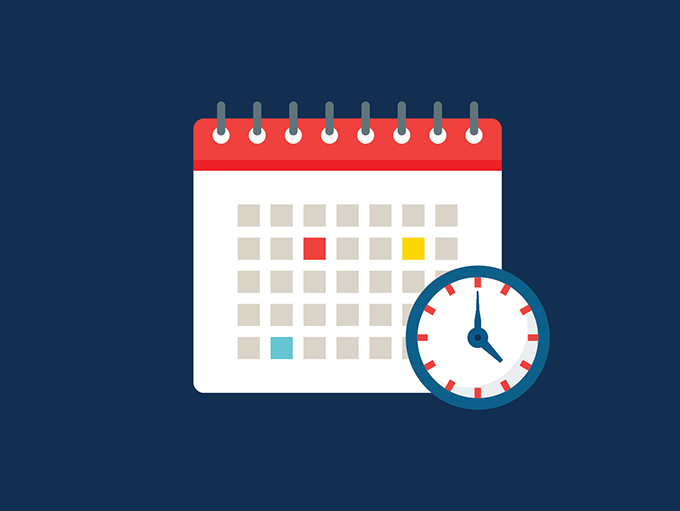 Schedule a time to review your second opinion - illustration of calendar and clock