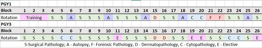 PGY1 and PGY3 Rotation Diagrams