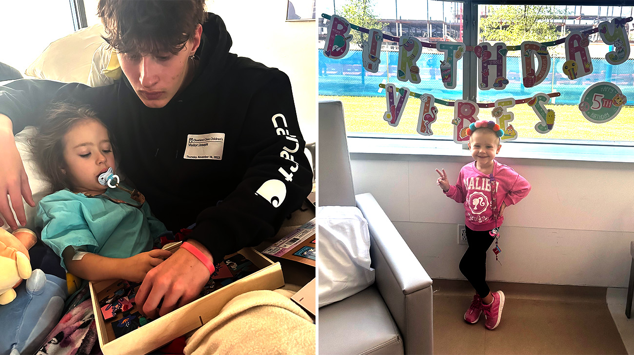 Adelynn in hospital for treatment