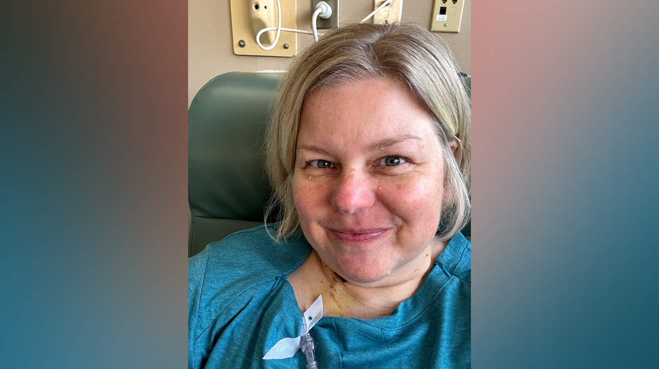Stacey undergoing treatment