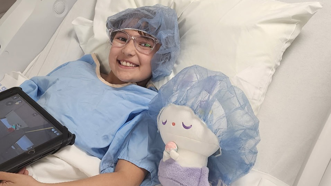 Ariella during treatment for a soft-tissue sarcoma. 