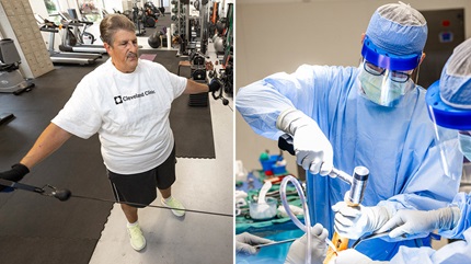 Nick underwent knee replacement surgeries at Cleveland Clinic for severe arthritis. 