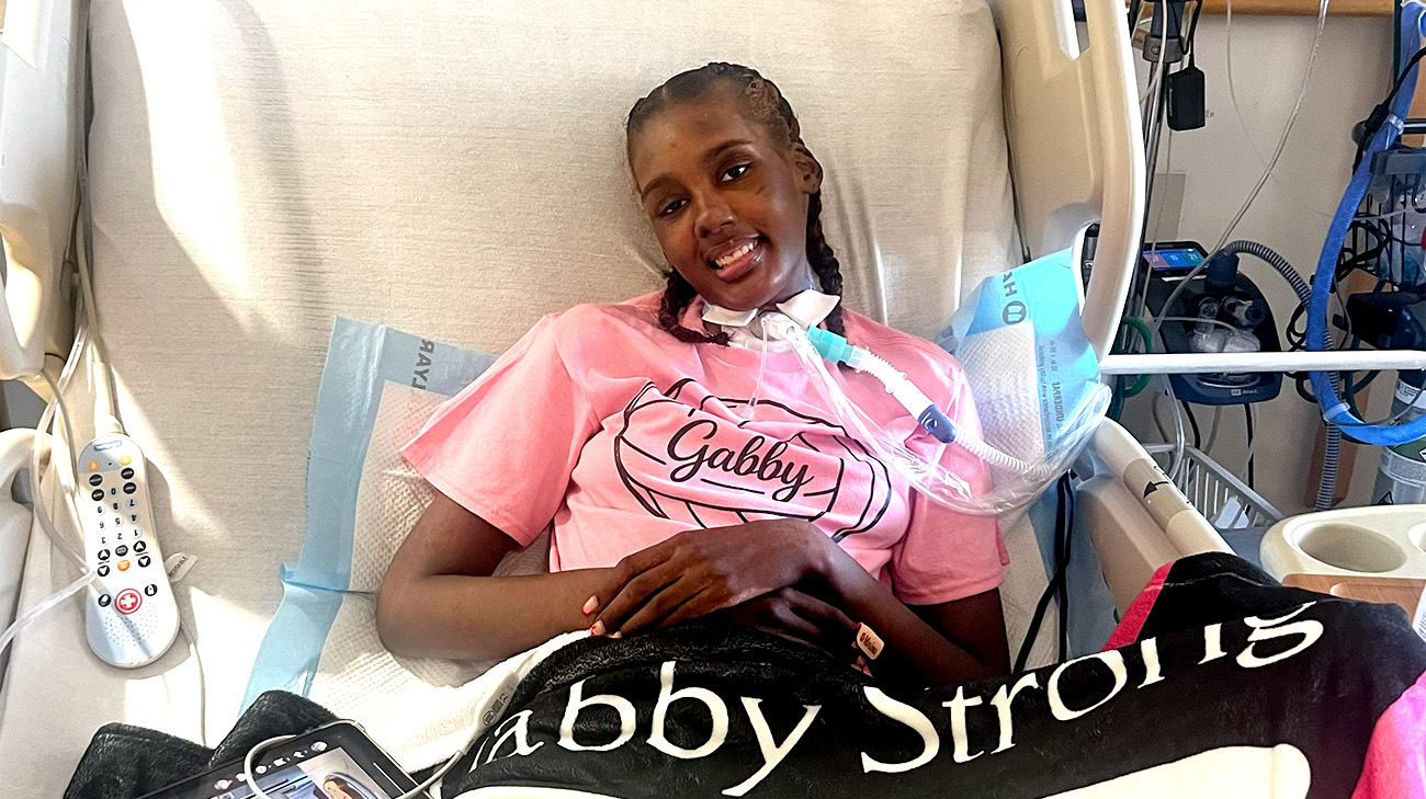 Gabby in hospital