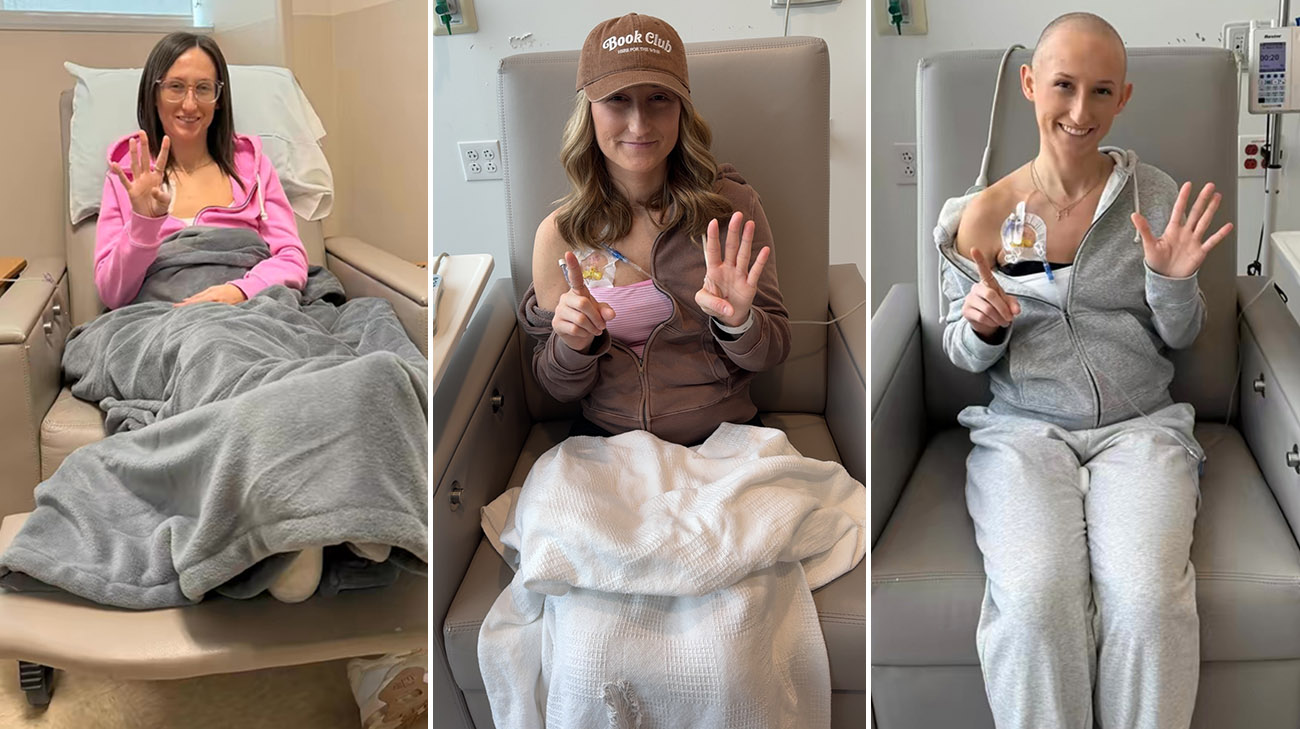 Kristie undergoing chemotherapy for breast cancer.