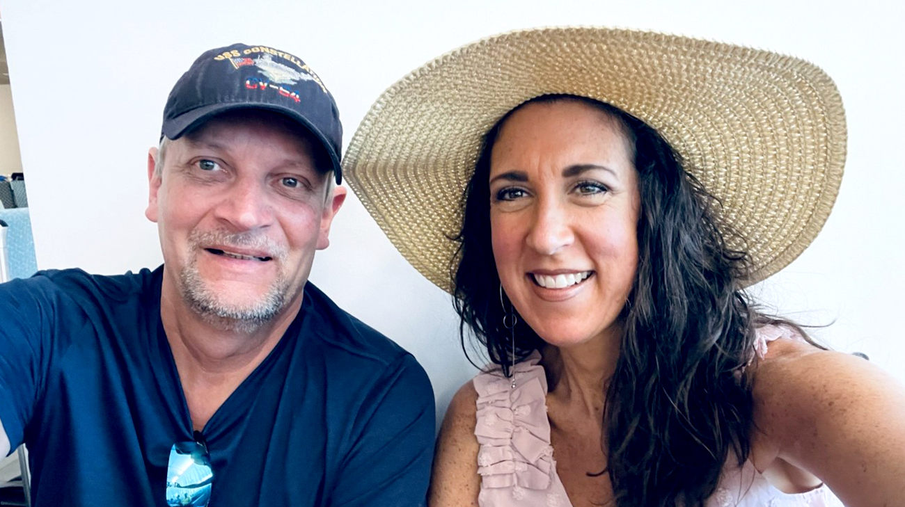 Lindsay with her husband. 