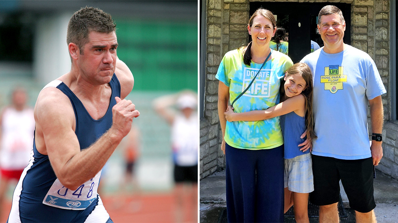 Ryan running and Ryan with family 