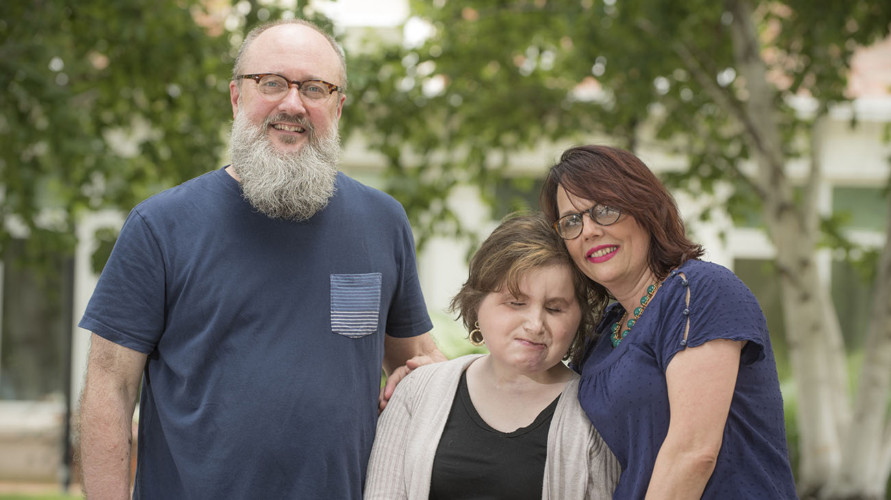 Robb Stubblefield, Katie Stubblefied, and Alesia Stubblefield at Ronald McDonald House in Cleveland, Ohio, where they’ve lived for four years. (Courtesy: Cleveland Clinic)