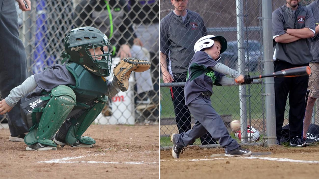 Evan has returned to one of his favorite pastimes, baseball. (Courtesy: Susan Coyne)