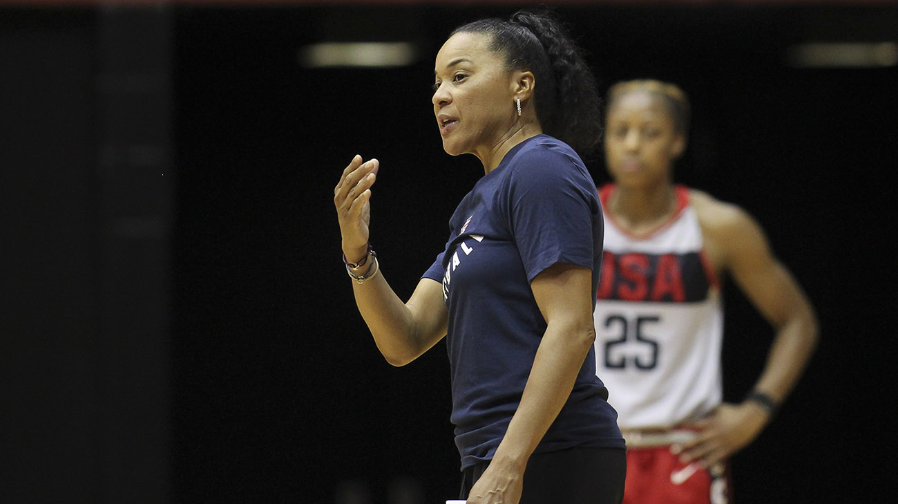 Will Coach Dawn Staley's beloved pooch dribble his way to Paris?