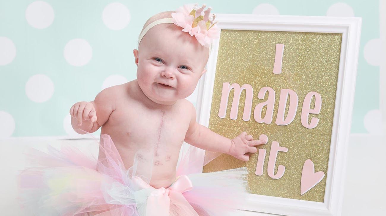 Paisley is a happy 1-year-old baby who is working hard to catch up on her developmental milestones. (Courtesy: Natalie Bowers Photography )
