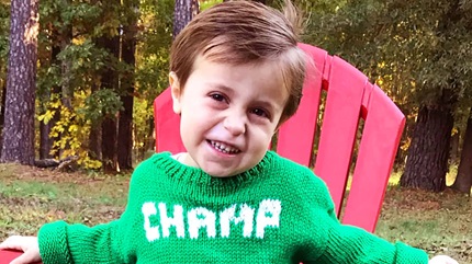 William Reynolds, known as "Champ," has a rare mitochondrial disease called Pearson syndrome. 