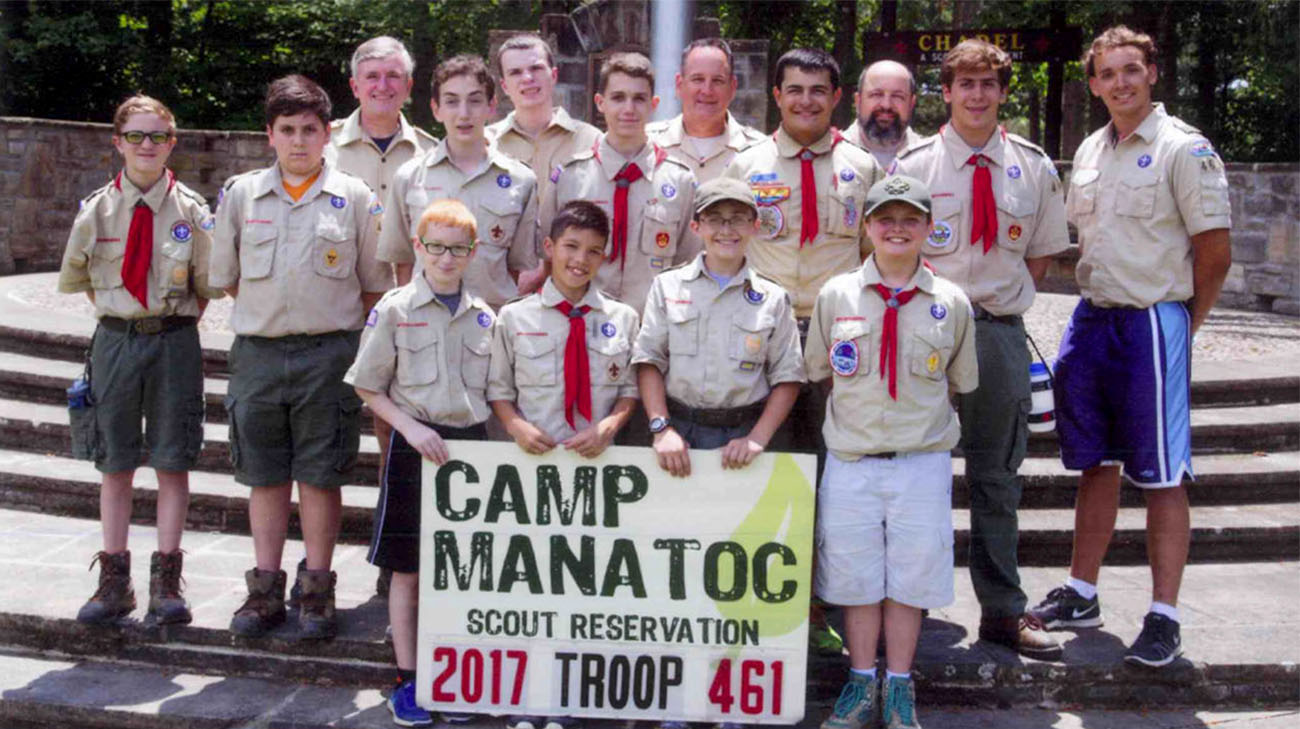 Timmy with Boy Scout Troop 461. (Courtesy: Ed Hargate)