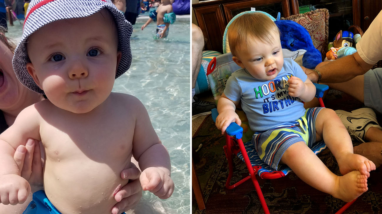 Wesley enjoying time in the pool and with his family. (Courtesy: Jennifer Chase)