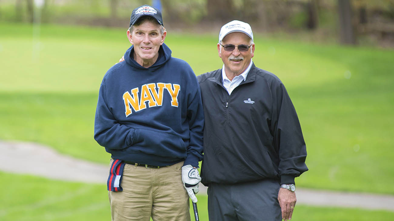 Vietnam veteran Charlie Morris and Ron Tristano at Challenge Golf. 