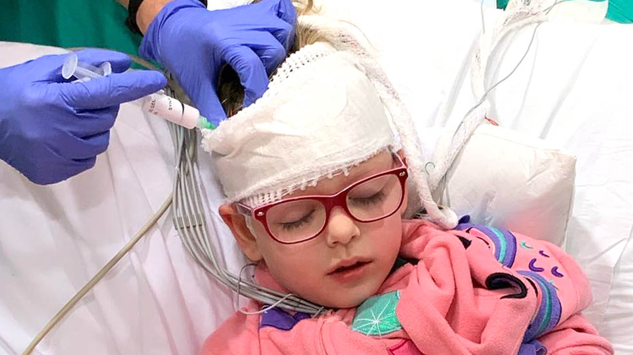 Lucy Mageors receiving treatment for epilepsy at Cleveland Clinic Children's. 